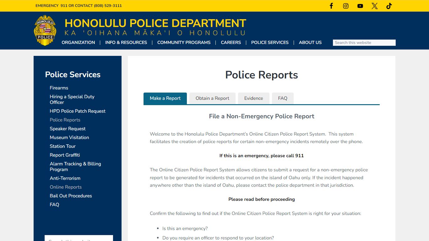 Police Reports - Honolulu Police Department